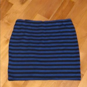 Blue and Black Pencil Skirt